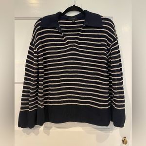J. Crew Collared Polo sweater in stripe
